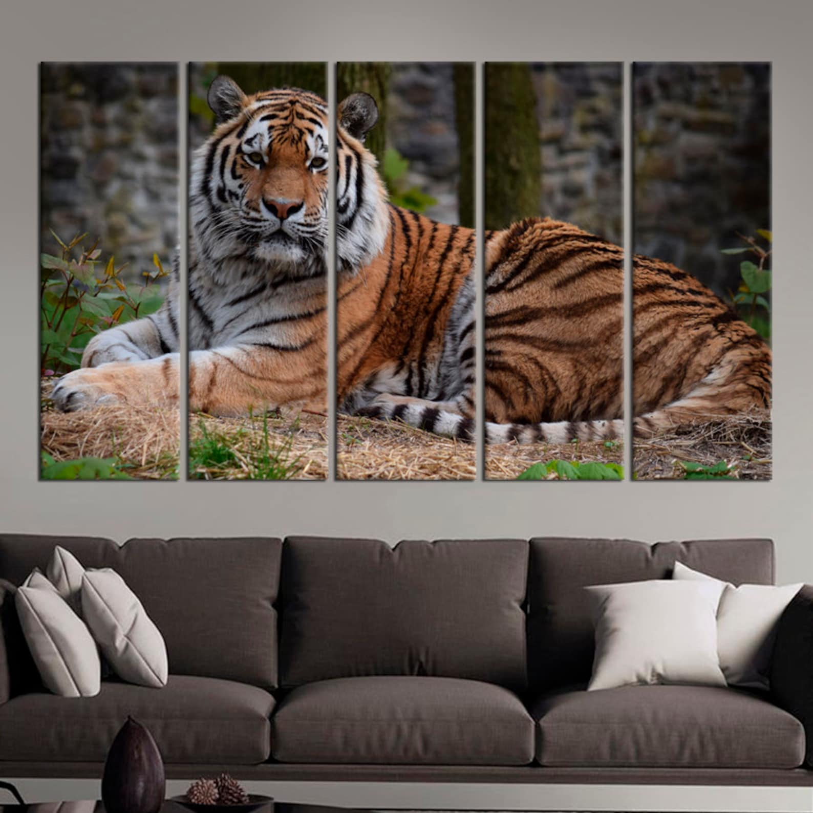 Large Tiger art print Tiger wall Decor Wildlife home Decor Etsy