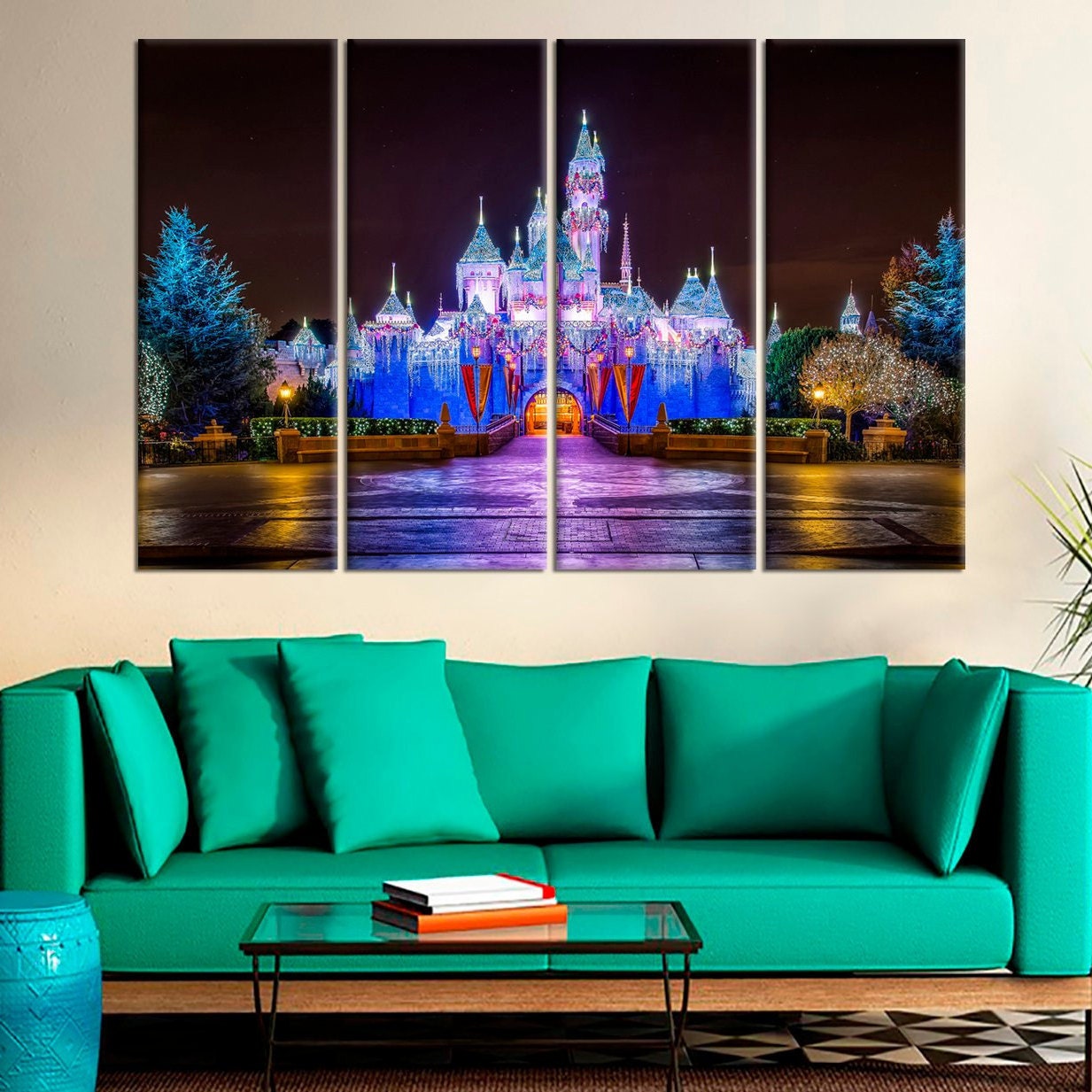 Disney Castle Nursery Wall Decor Cinderella Castle Large Wall Etsy