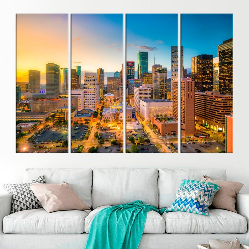 Houston skyline canvas print Houston Texas big canvas art Housto
