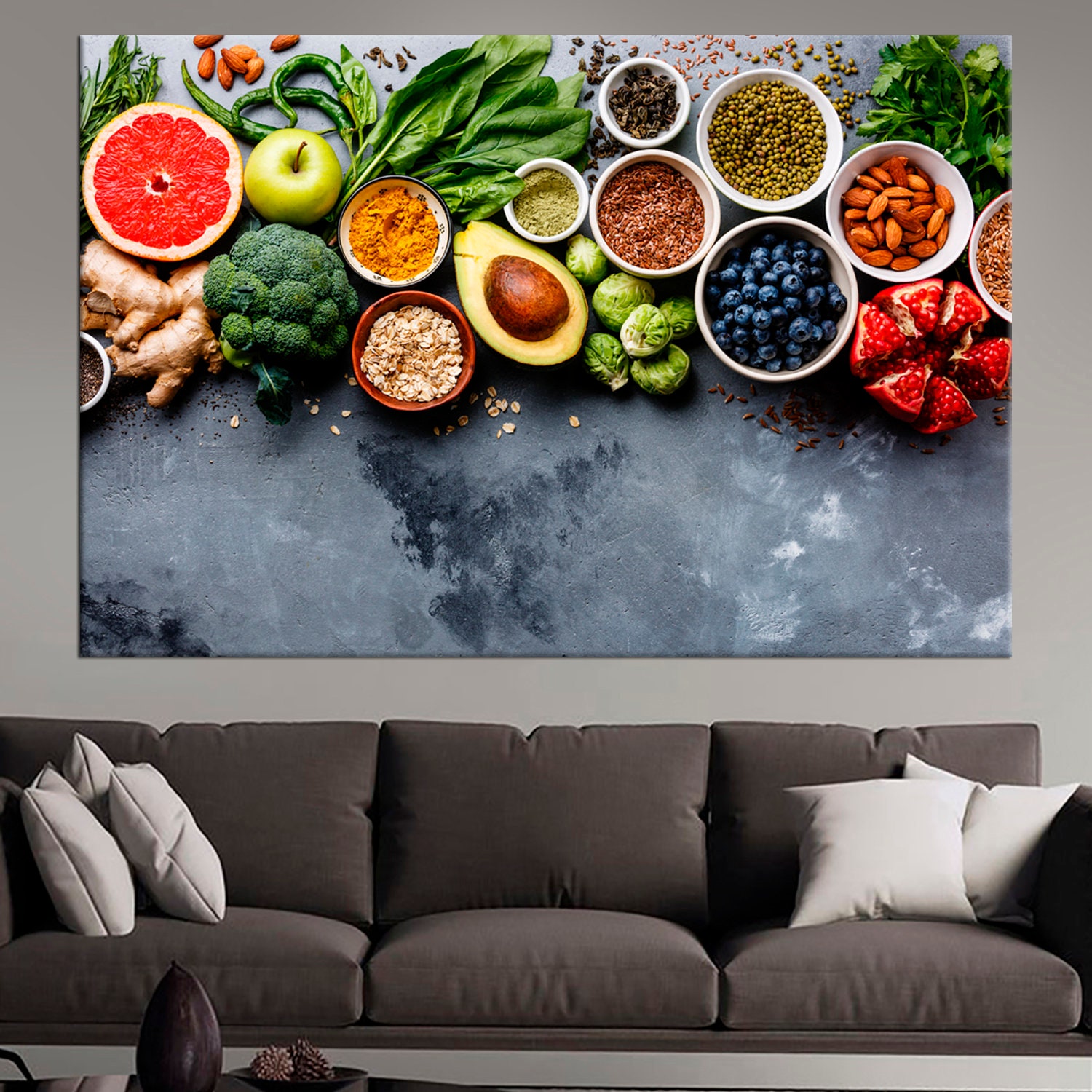 Healthy Vegetables Fruits Picture Canvas Print Painting Wall Art Kitchen Decor