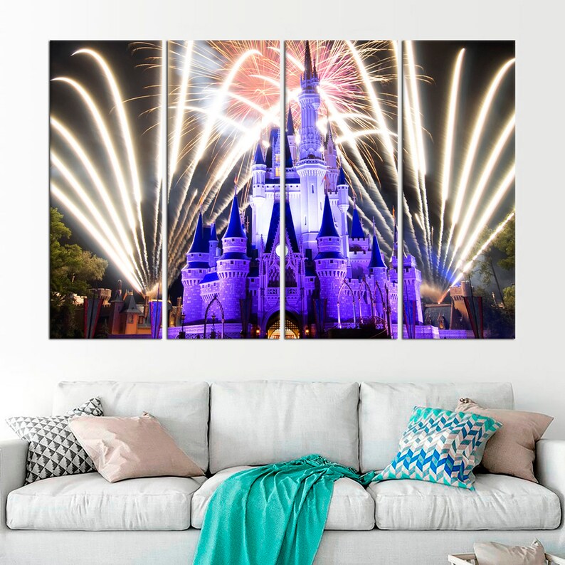Cinderella Castle Large Canvas Print Disney World Big Framed Etsy