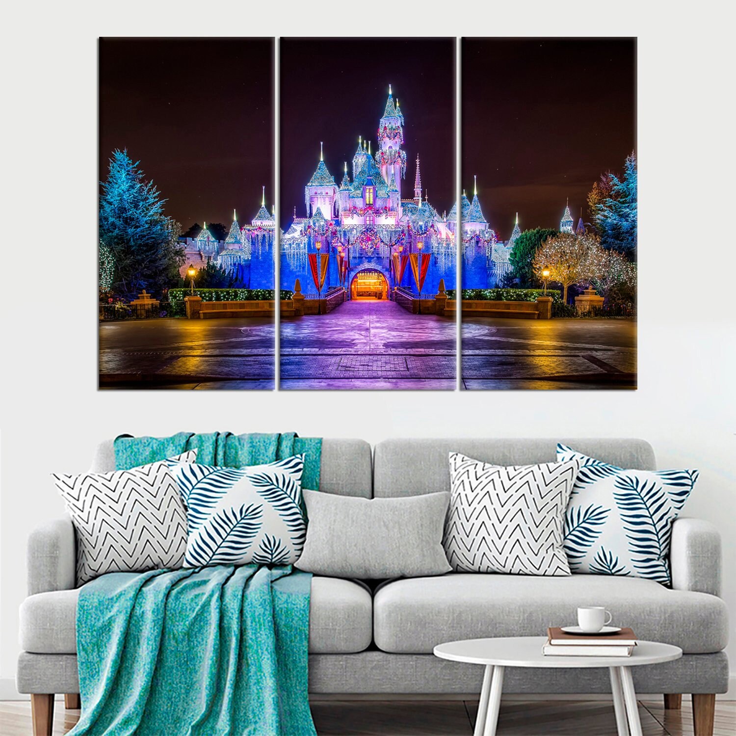 Disney Castle Nursery Wall Decor Cinderella Castle Large Wall Etsy