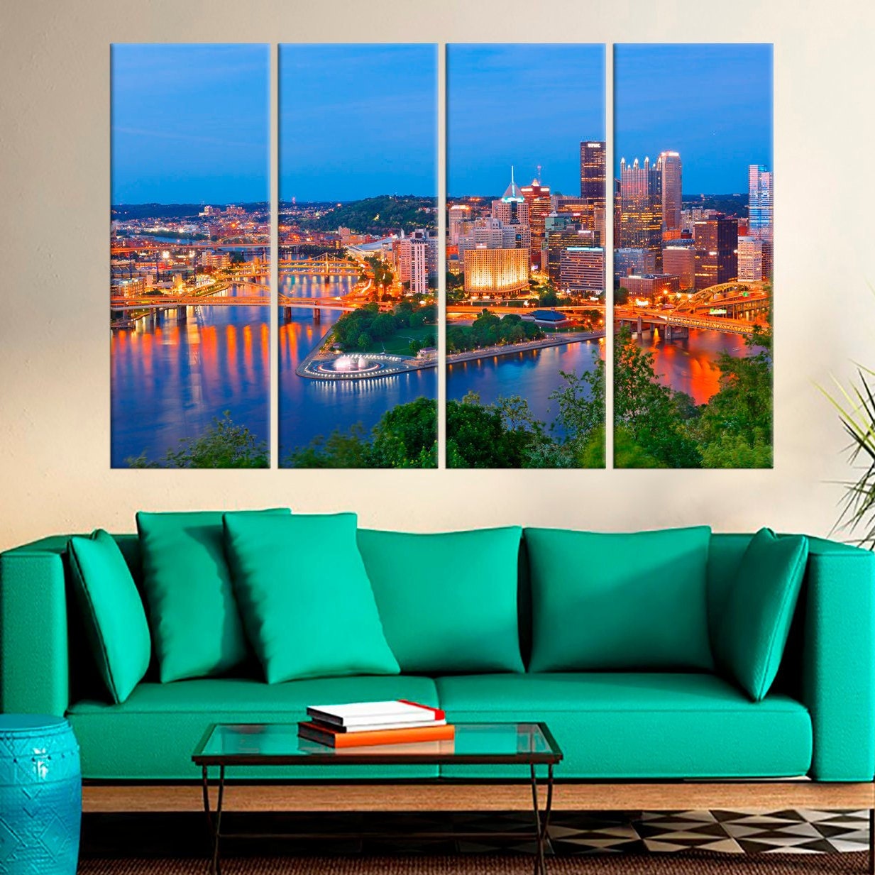 Pittsburgh Pennsylvania Large Wall Art Pittsburgh Skyline Etsy