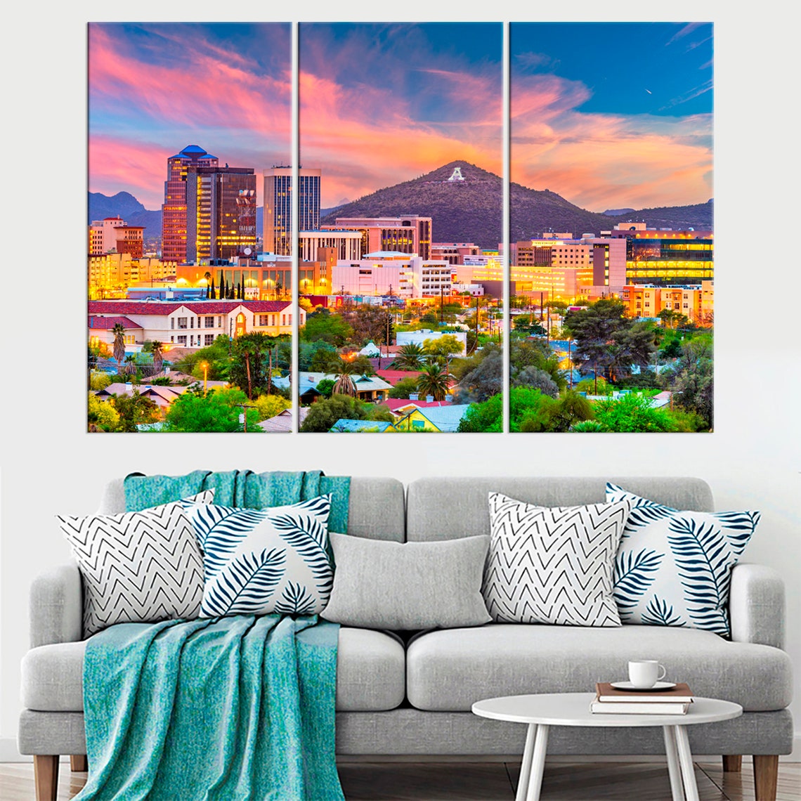 Downtown Tucson Wall Art Decor Tucson Arizona Large Canvas Art Etsy