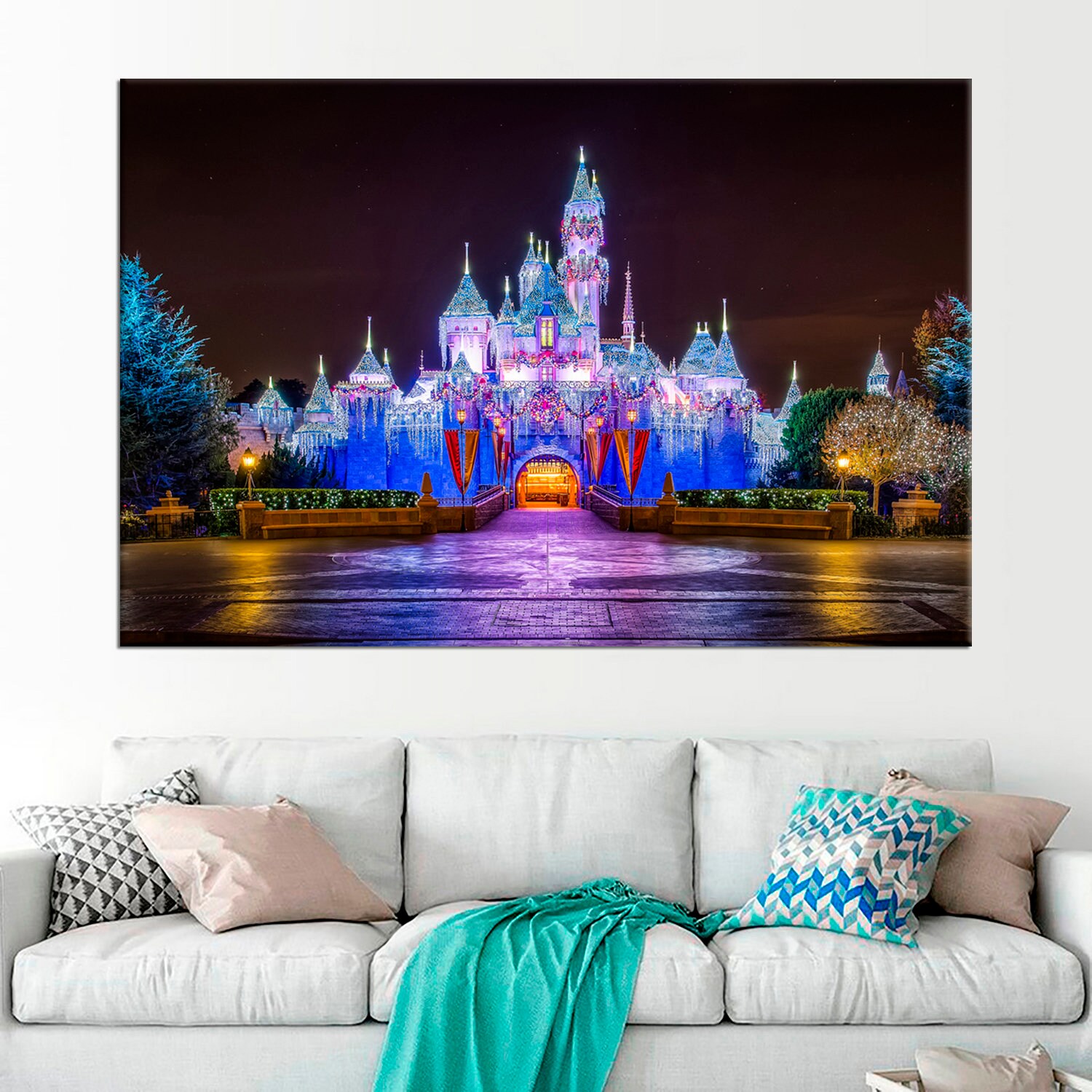 Disney Castle Nursery Wall Decor Cinderella Castle Large Wall Etsy