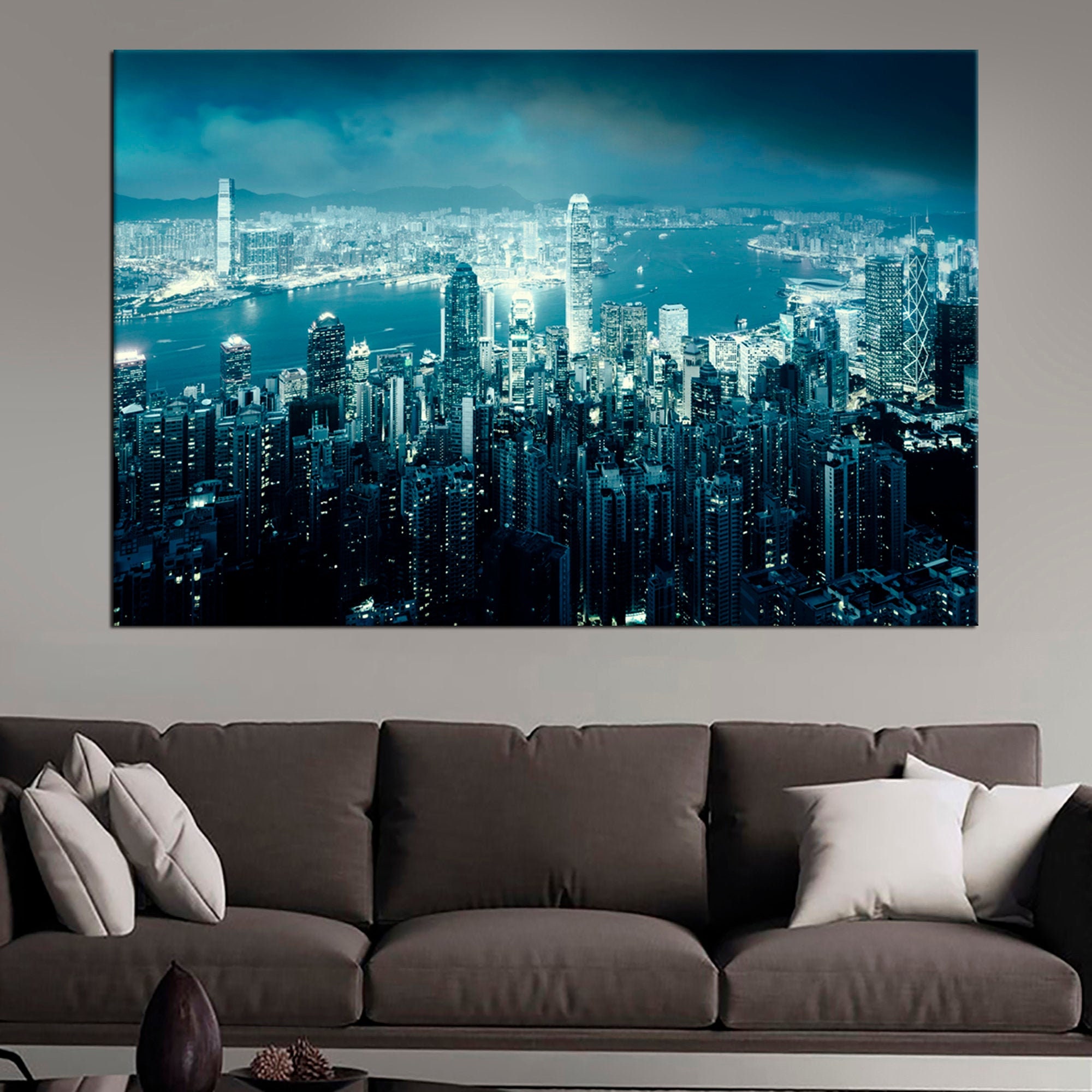 Hong Kong Canvas Prints Wall Art Decor Travel Poster City Etsy
