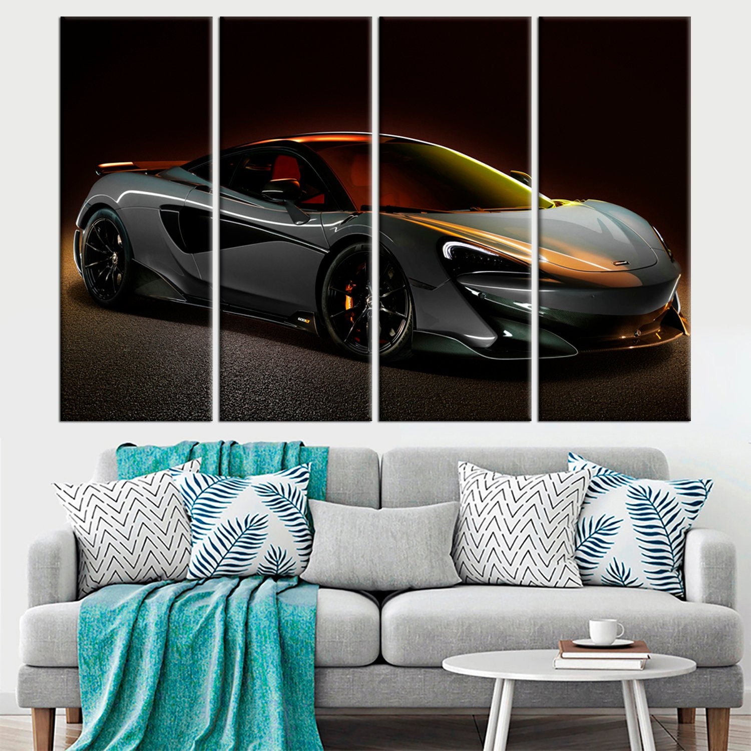 Large canvas print Supercar contemporary poster set Sports Car Etsy