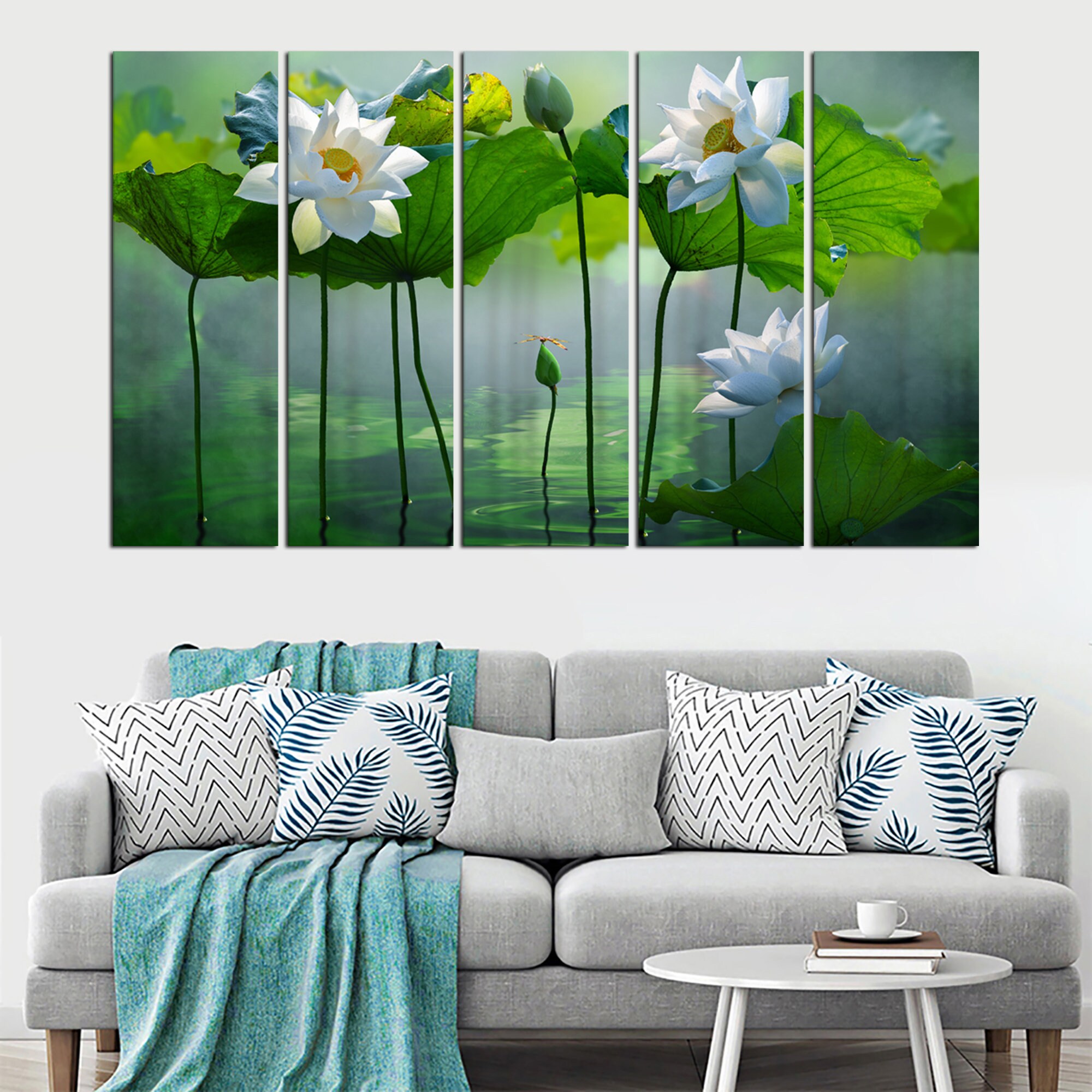 Lotus Flower Printable Wall Art Plants Vivid Abstract Art Etsy