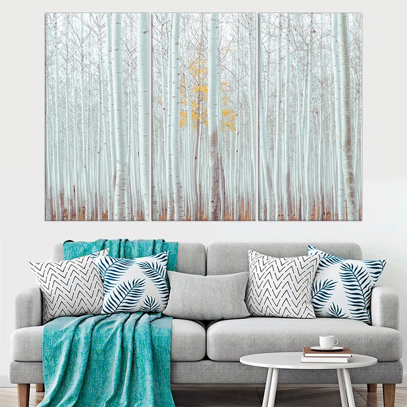 White Birch Wall Art Decor Canvas Print Birch Grove with Etsy