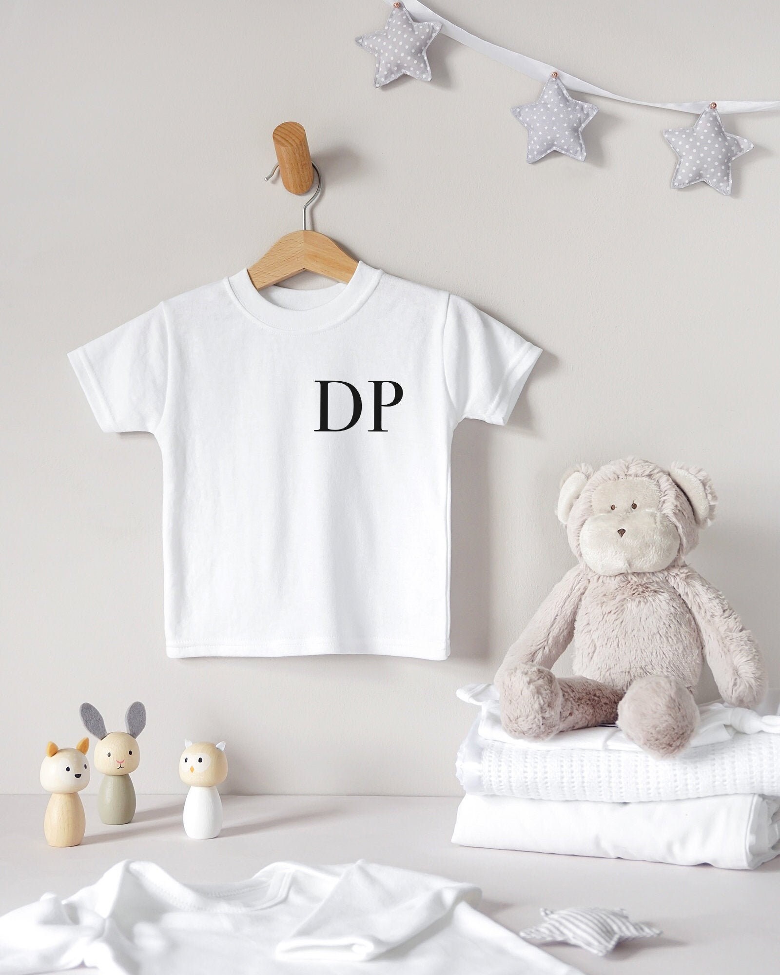 Monogram Initials Baby TShirt Personalised Baby TShirt Etsy