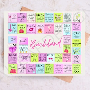 BACHLAND Bachelorette Party Board Game Printable | Drinking Game, Funny Bachelorette Game, Custom Bachelorette Party Game, Adults Only Game