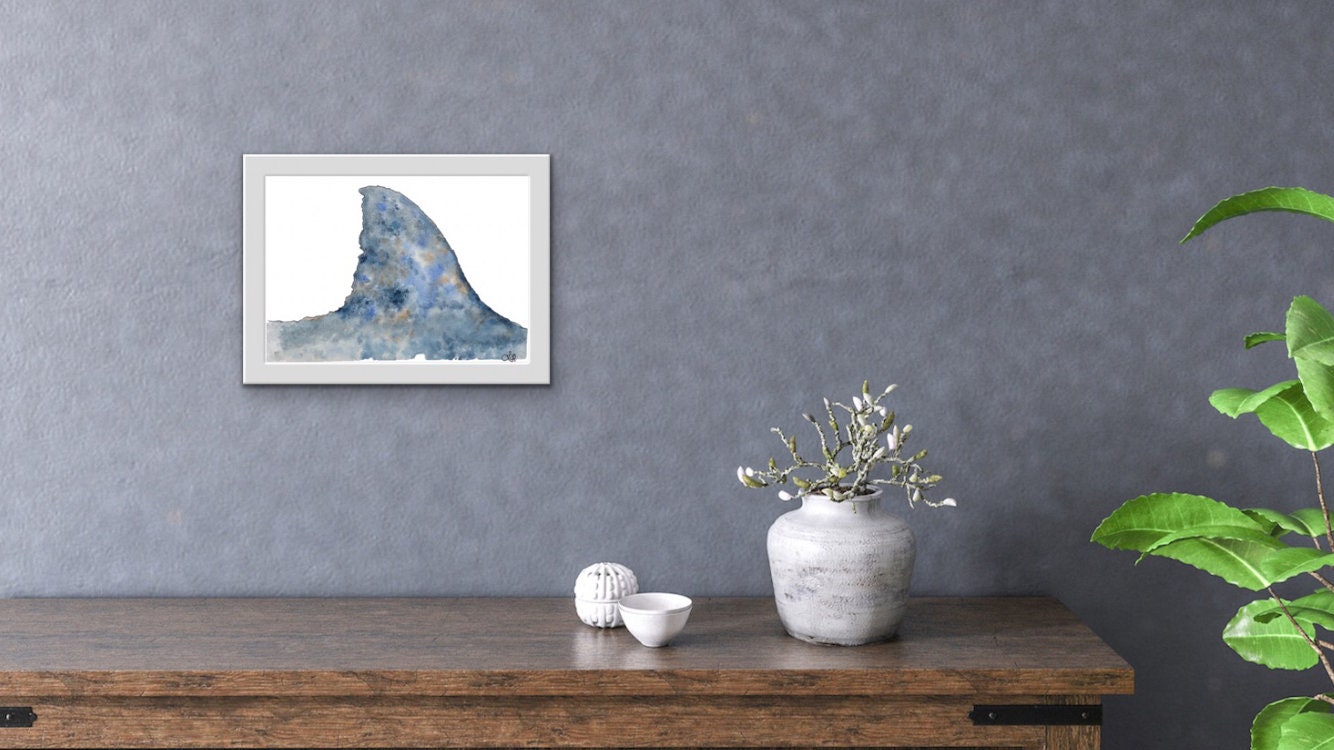 Shark Fin Art Print Etsy