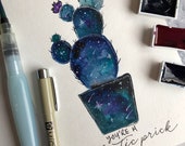 Galactic Prick Watercolor Art Print