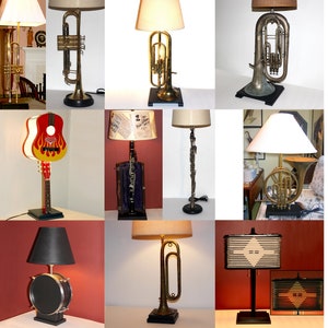 Custom Musical Instrument Lamp Made from YOUR Instrument