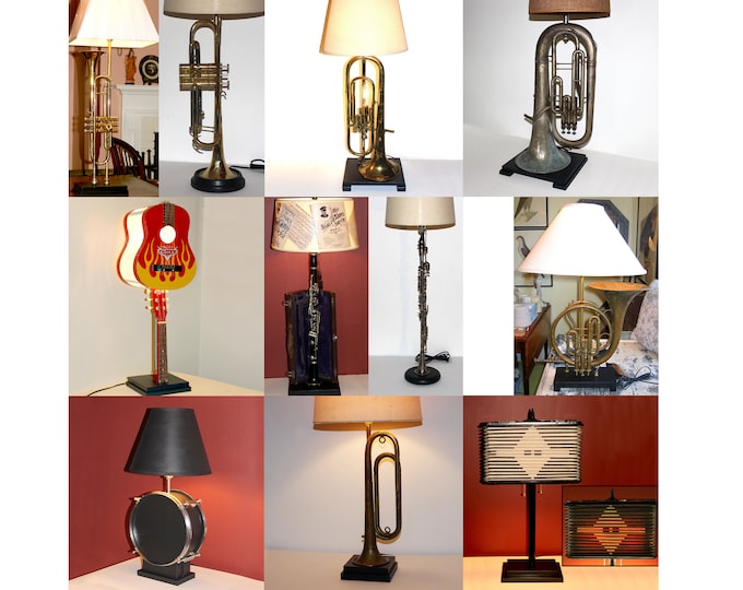 Instrument Ad The Trumpet | Upcycled Lamp - Etsy
