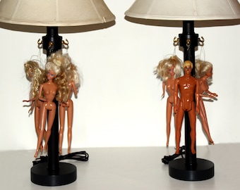 Quirky Barbie Doll Lamps (Without Shades)