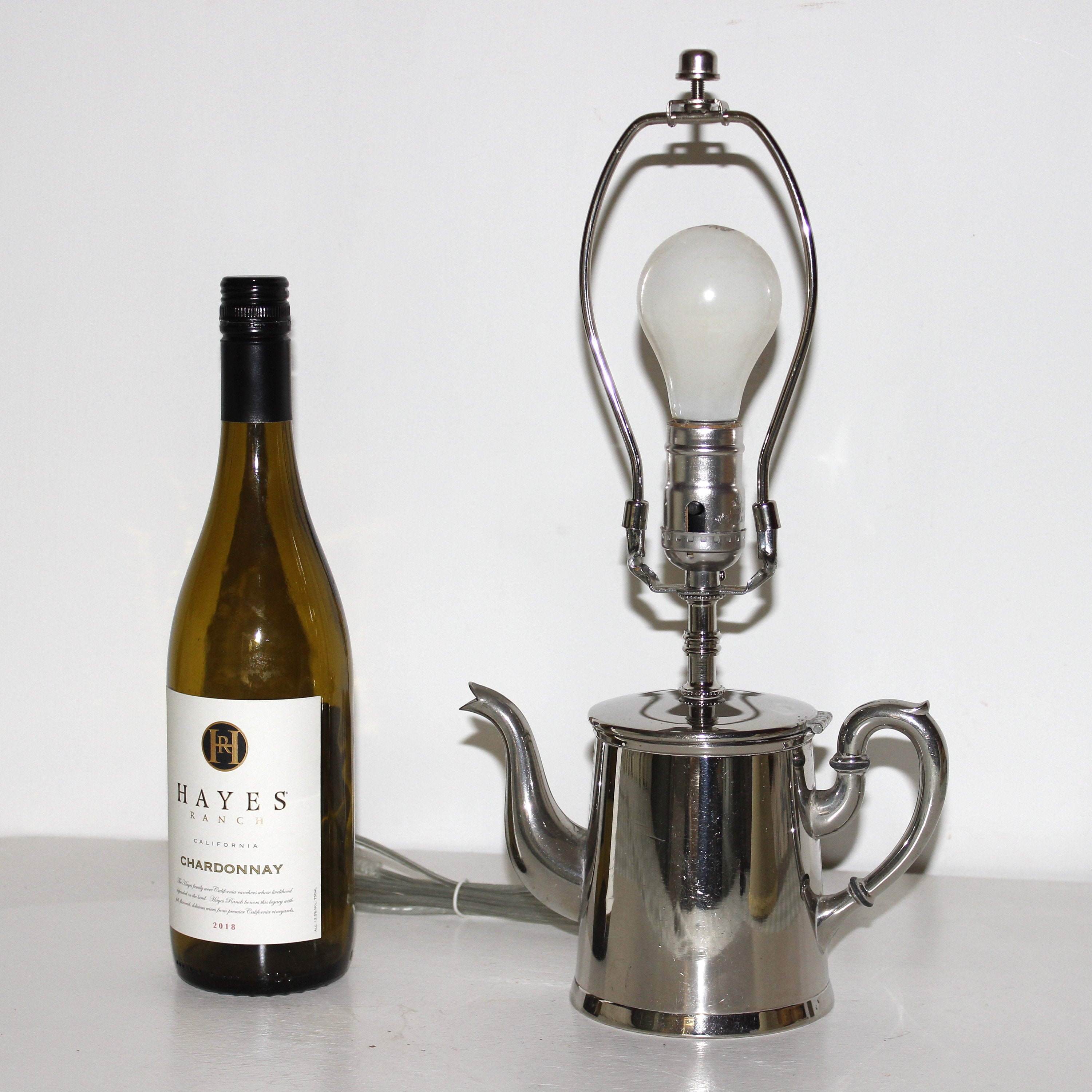 Small Silver Teapot Lamp without Shade Etsy