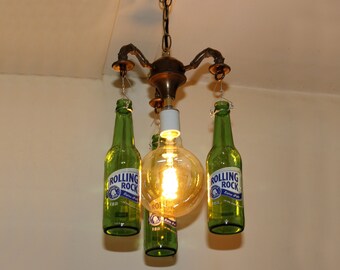 Recycled Beer Bottle Lamp from Victorian Floor Lamp Arms