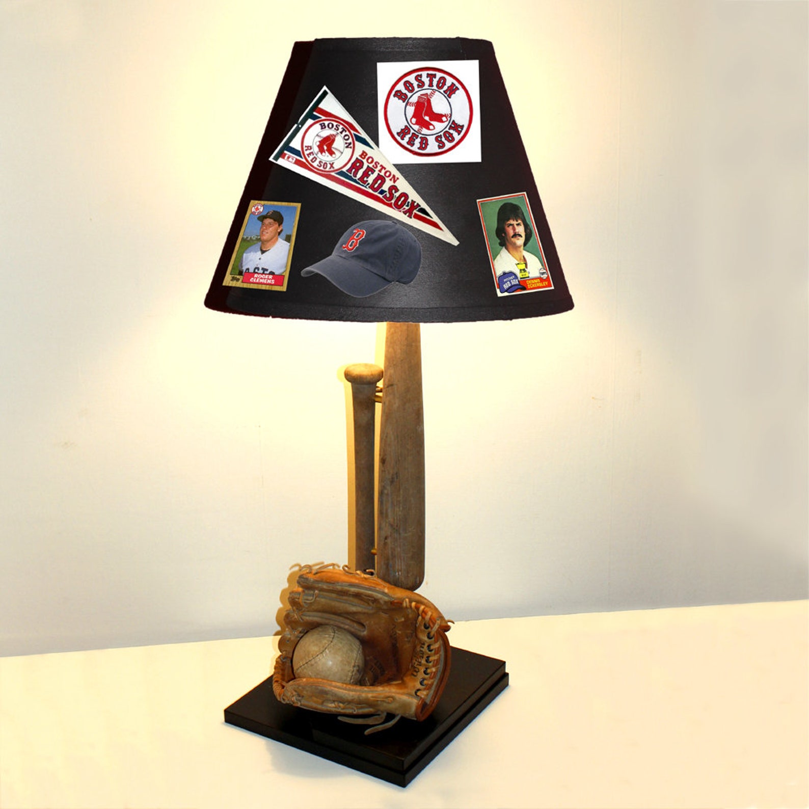 Baseball Lamp With Vintage Bat Ball and Glove custom Team Etsy