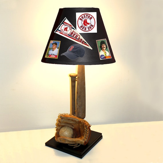 Baseball Lamp with Vintage Bat, Ball and Glove (Custom Team Shade Sold Separately) Baseball Lamp with Vintage Bat, Ball and Glove (Custom Team Shade Sold Separately)