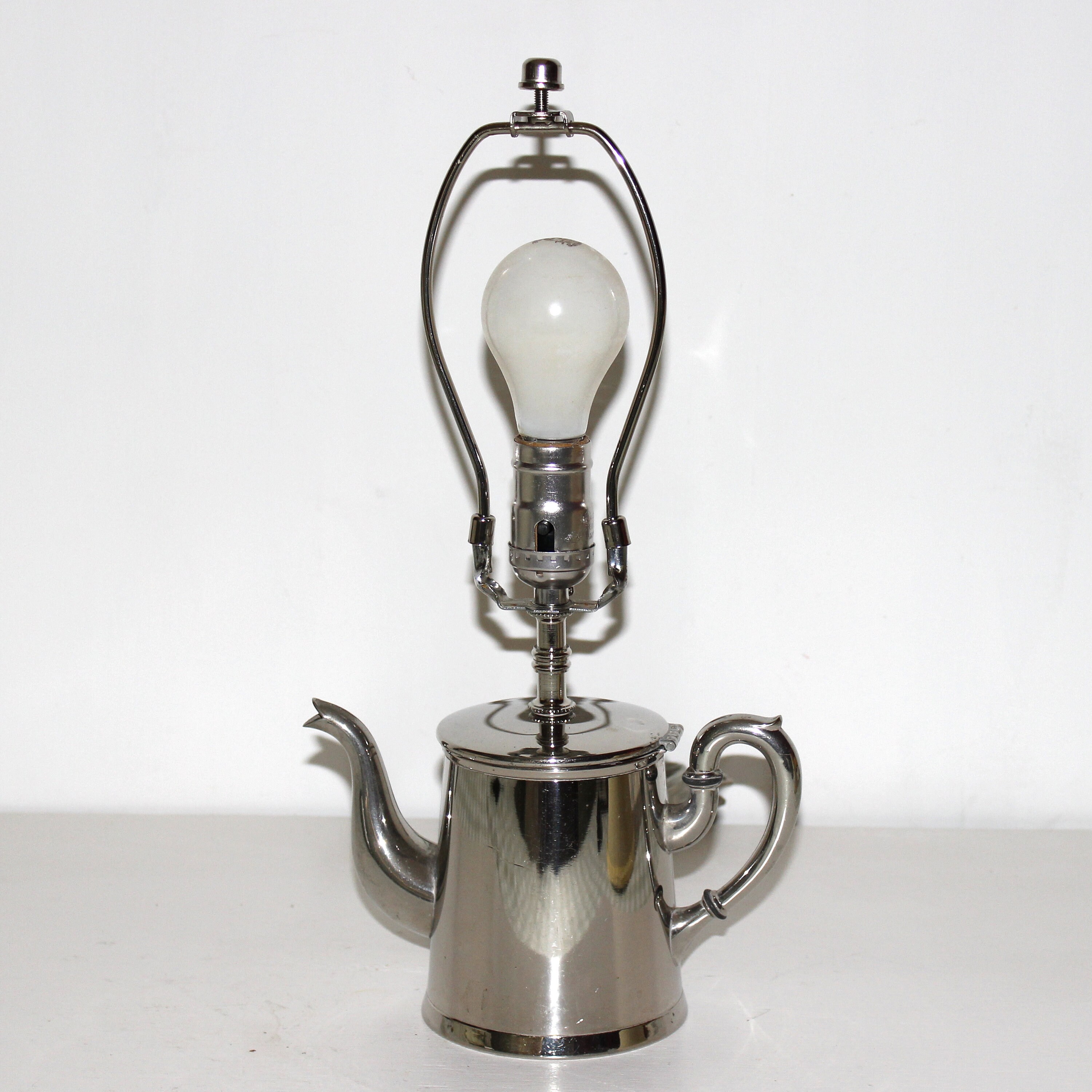 Small Silver Teapot Lamp without Shade Etsy
