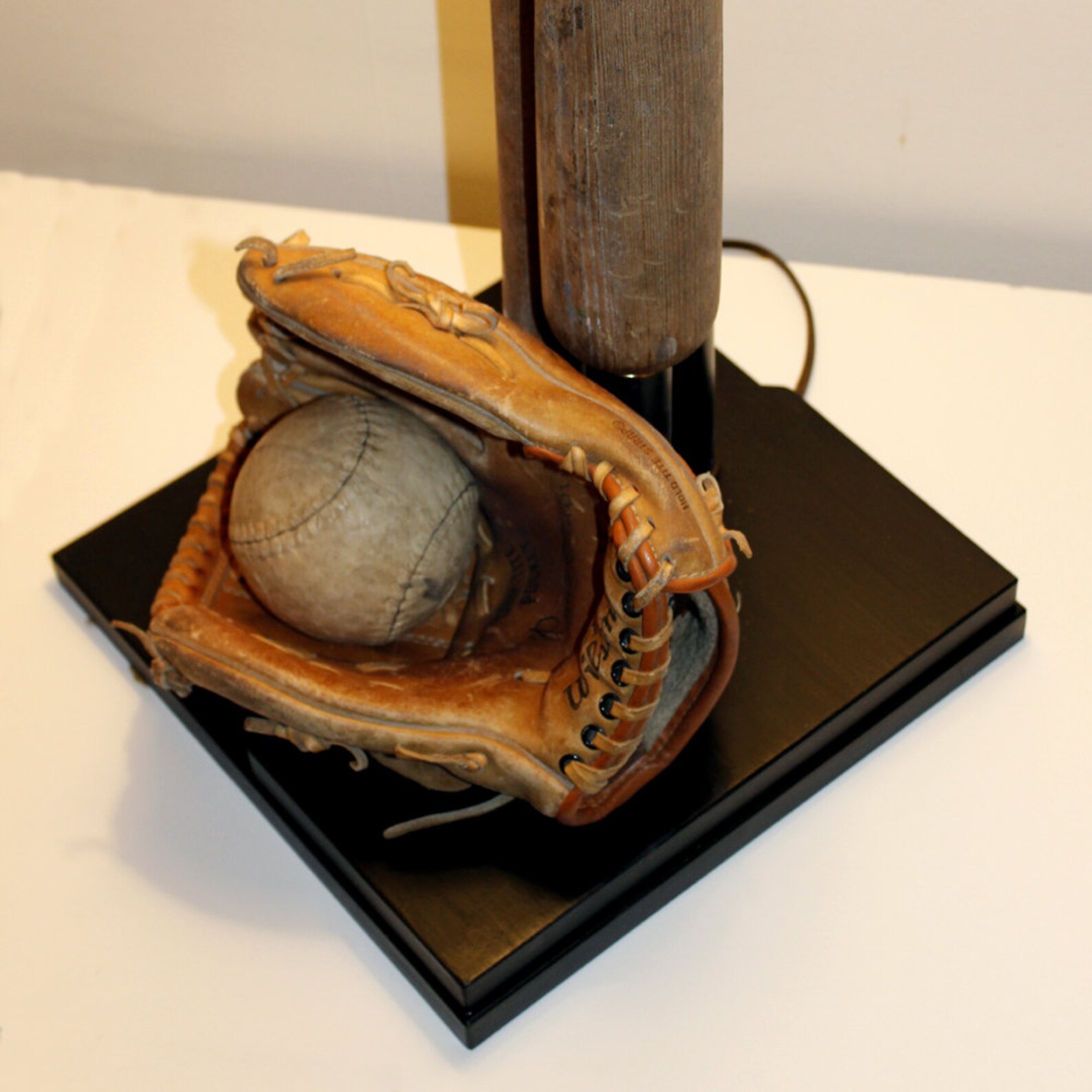 Baseball Lamp With Vintage Bat Ball and Glove custom Team Etsy