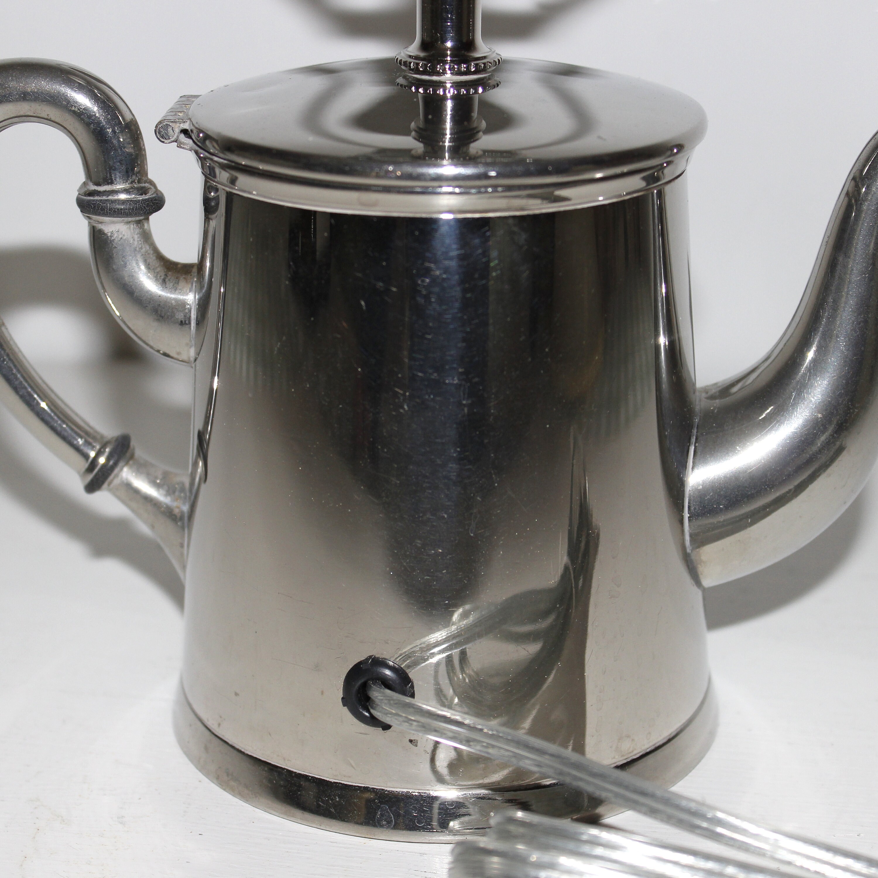 Small Silver Teapot Lamp without Shade Etsy