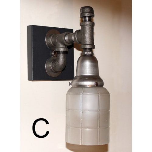 Pipe Sconces with Vintage Shades - Lighting