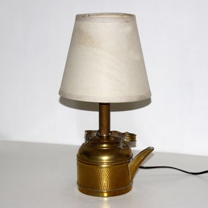 Vintage &quot;Yellow&quot; Brass Tea Kettle Lamp (Without Shade)