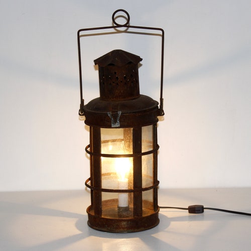 Shops Electrified Rusty Barn Lantern