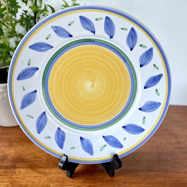 Williams Sonoma Tournesol Italy Dinner Plate, Blue and Yellow Plates, Made in Italy for William Sonoma