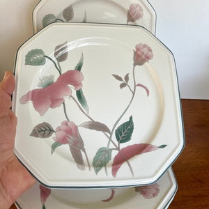 Set of 6 Mikasa Continental F 3003 “Silk Flowers” Salad Plates Oven to Table, Japan