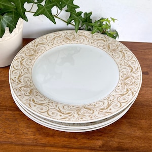 Vintage Montalira Gold Dinner Plates by JC Penney - Set of 4