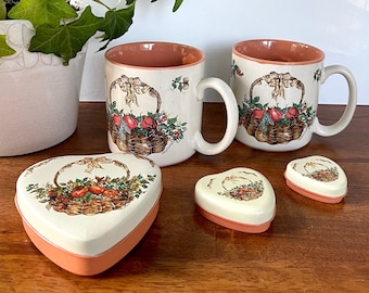Vintage Potpourri Press: Apple Basket Mug or Heart Trinket Tin - Sold Separately