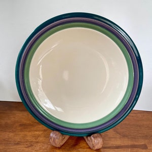 Set of 4 Pfaltzgraff Mountain Shadow Salad  Plates Blue, Purple and Green Band - Vintage Pfaltzgraff China
