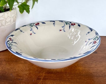 EPOCH Berry Grove Stoneware Vegetable Dish, Vegetable Bowl, Serving Bowl, Red Berries Blue Stem Made in Korea