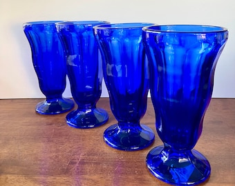 Anchor Hocking Cobalt Blue Parfait Glasses - Set of 4 - Etsy