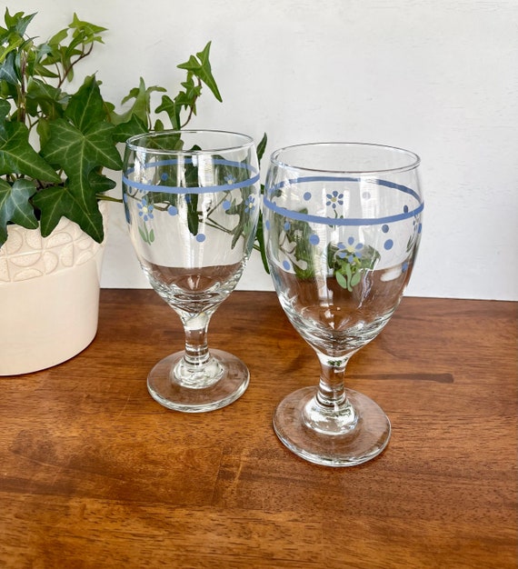 2 Pfaltzgraff Cloverhill Floral Iced Tea Goblets 16 Oz Pfaltzgraff Water  Glasses 