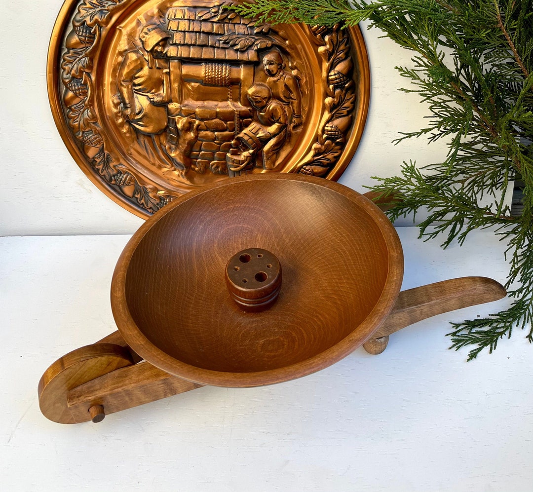 Handcrafted Wooden Wheelbarrow Nut Bowl Decorative Etsy UK