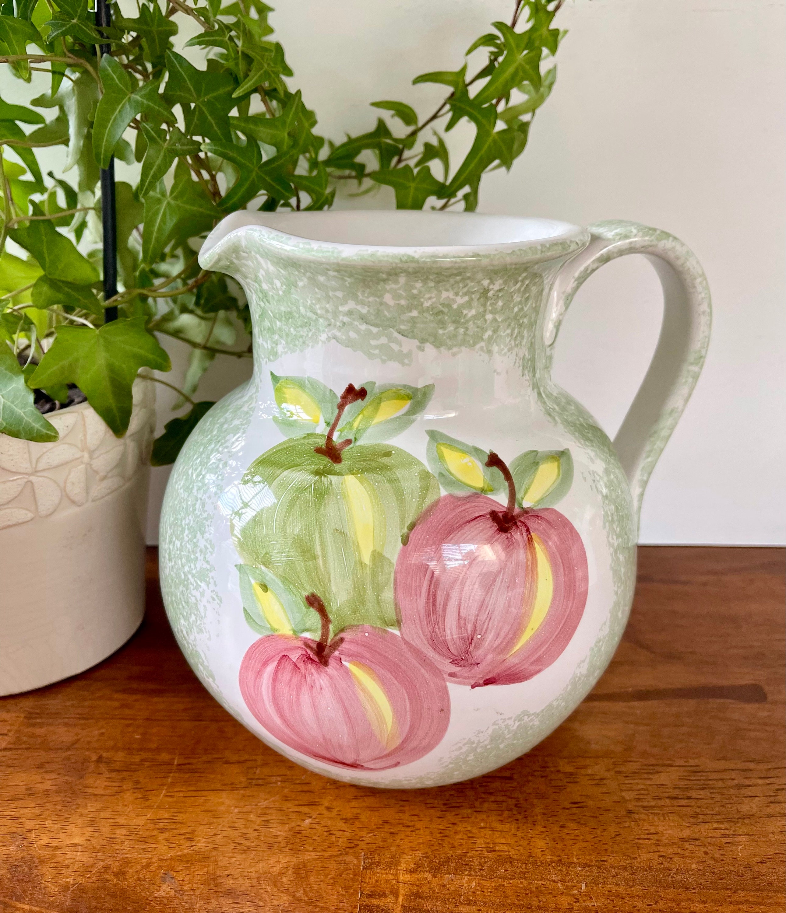 ビンテージ 花瓶 FG Ceramiche Artistichi Italy Ceramiche Toscane Pitcher Vase Hand Painted Ceramic Made in Italy