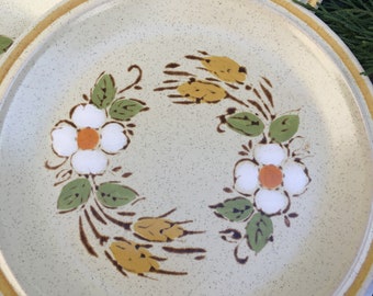 2 Hearthside Garden Festival Hand Painted Prairie Flowers Stoneware Dinner Plates Set of Two