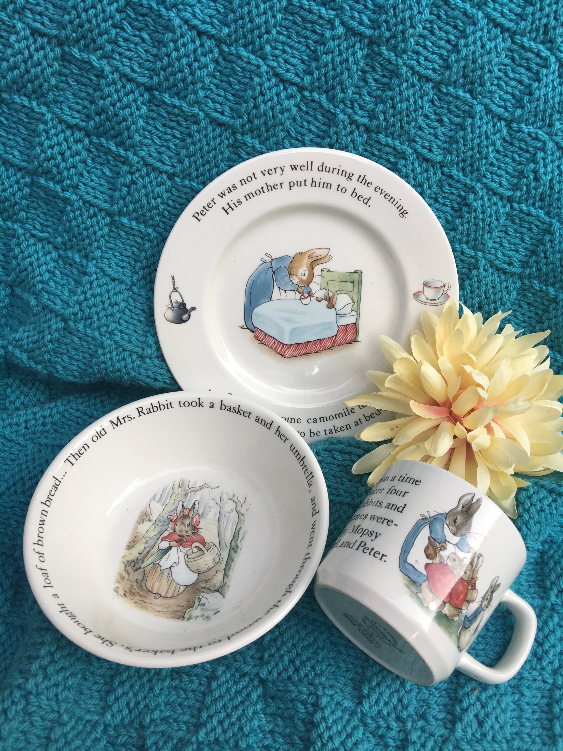 Vintage Wedgwood Peter Rabbit Three Piece Set Vintage Etsy