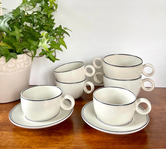 Gustavsberg Birka Stoneware Cup/saucer: Swedish Pottery - Etsy