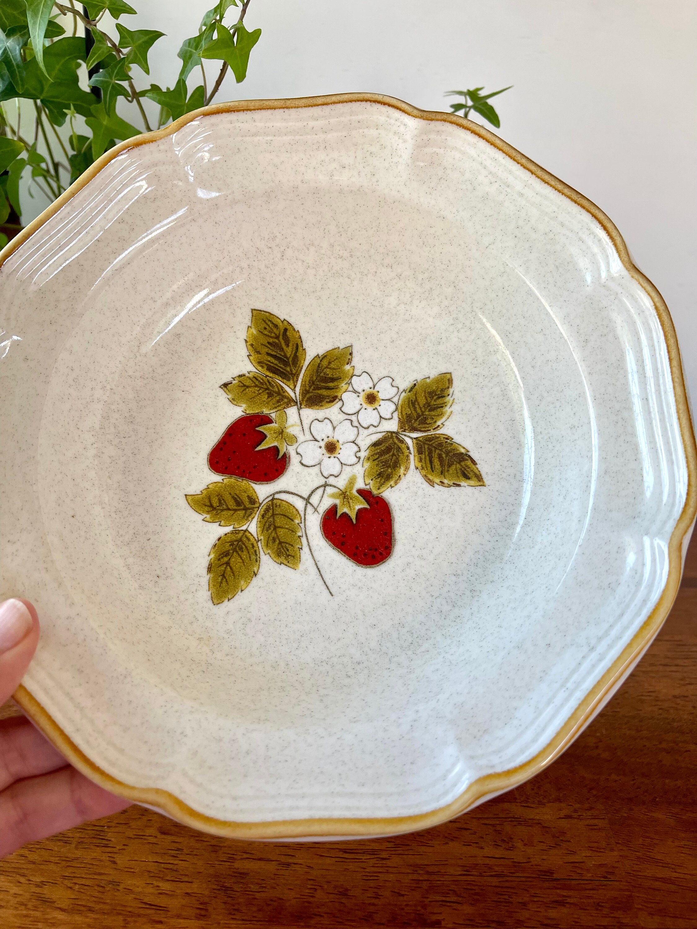 MIKASA　ディスプレイ　プレート Set of 2 Vintage 1976 Mikasa Stoneware Strawberry Festival Soup