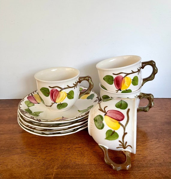 Vintage Villeroy & Boch Ma Pomme Cups and Saucers Set - Etsy