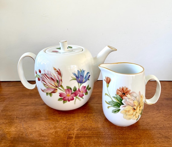 Royal Worcester Pershore Teapot and Creamer Made in England