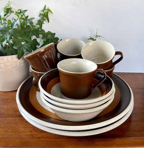 Vintage Imperial Mocha Japanese Stoneware: Dinnerware Set - Etsy