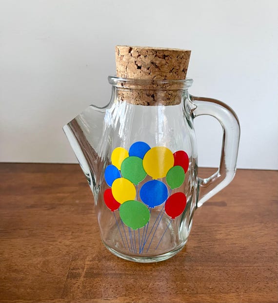 Vintage Snub Nose Glass Pitcher: Snack Server With Cork Stopper - Etsy