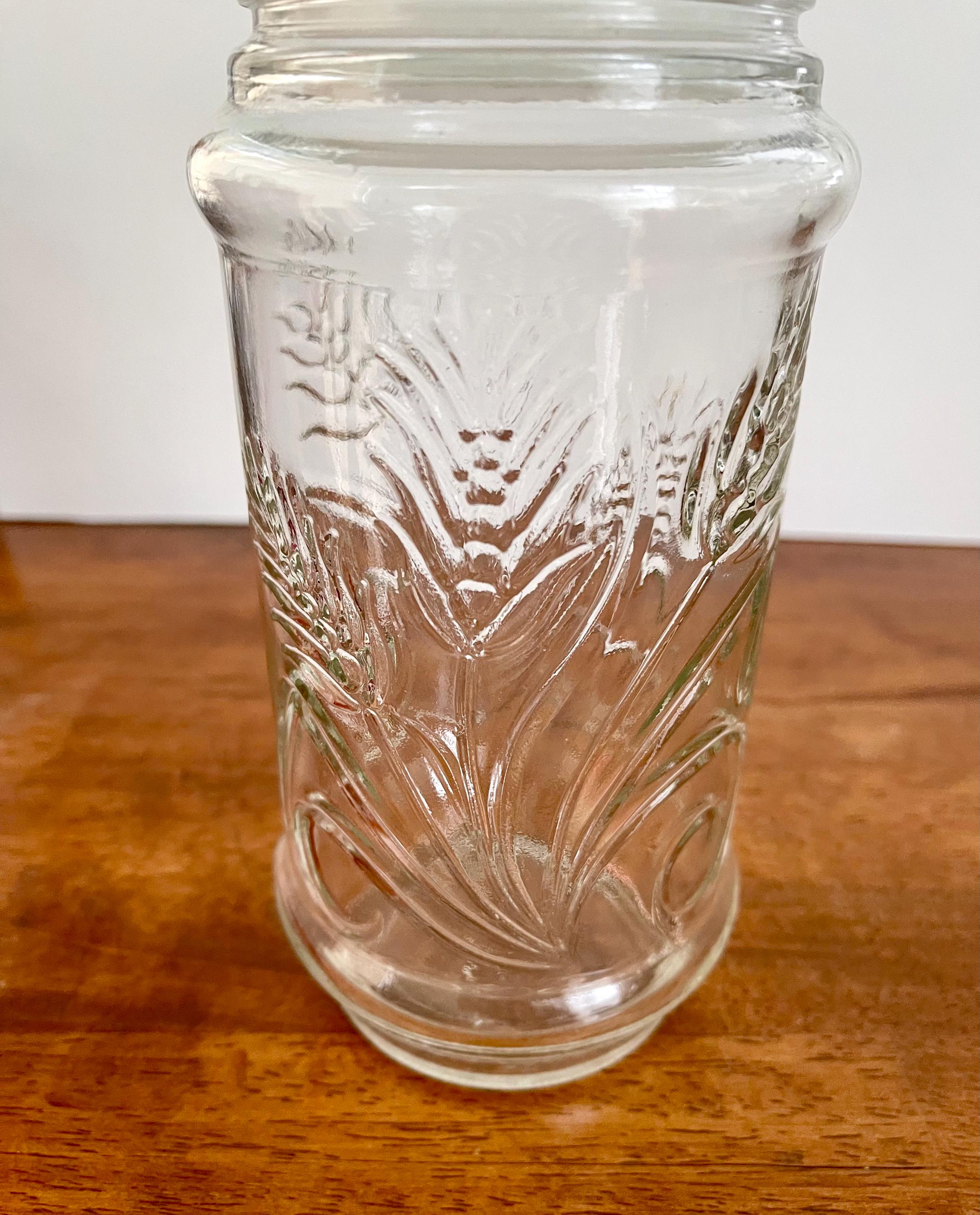 貴重！1982年　80'sミスターピーナッツ　ガラス保存容器アンカーホッキング社 1982 Planters Peanut Wheat Glass Jar by Anchor Hocking, Glass