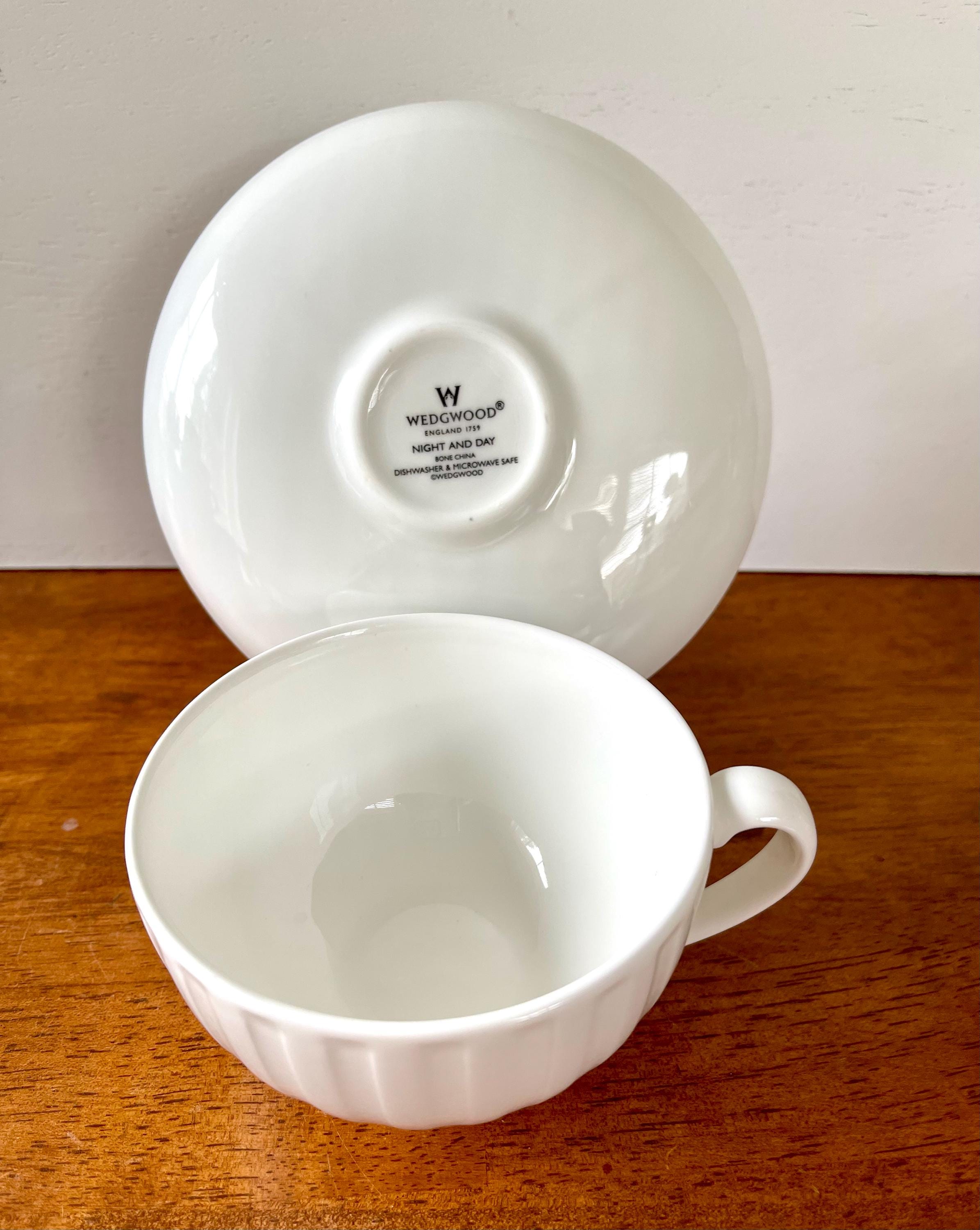 Wedgwood Night and Day Bone China Cup and Saucer Set of 4 - Etsy